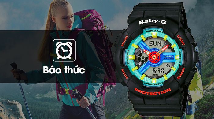 Đồng hồ nữ Baby-G BA-110NR-1ADR có chế độ báo thức tiện lợi