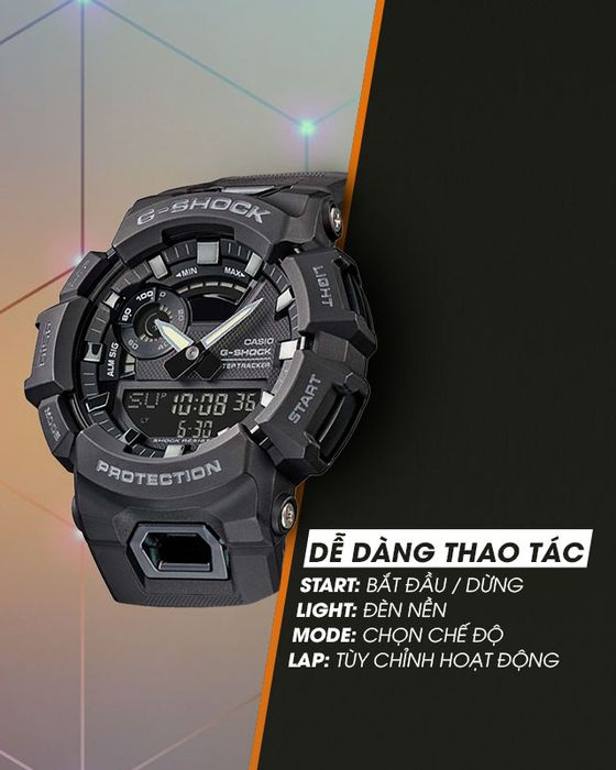 Đồng hồ nam G-SHOCK GBA-900-1ADR có 4 nút bấm dễ dàng thao tác