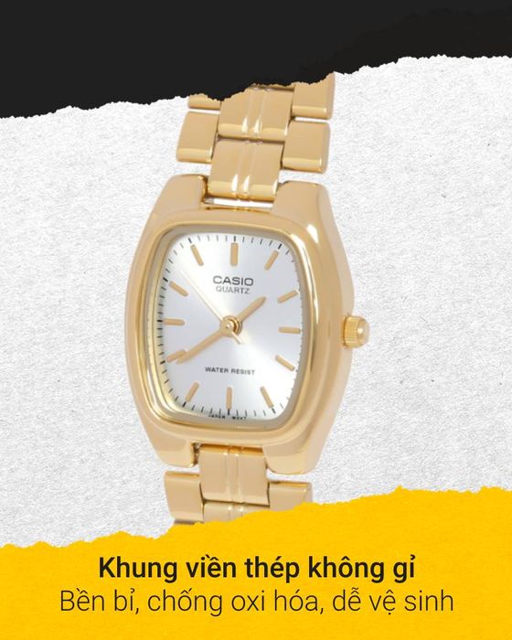 Đồng hồ Nữ Casio LTP-1169N-7ARDF có khung viền thép không gỉ