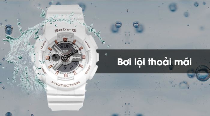 Đồng hồ Nữ Baby-G BA-110GA-7A1DR có hệ số chống nước 10 ATM