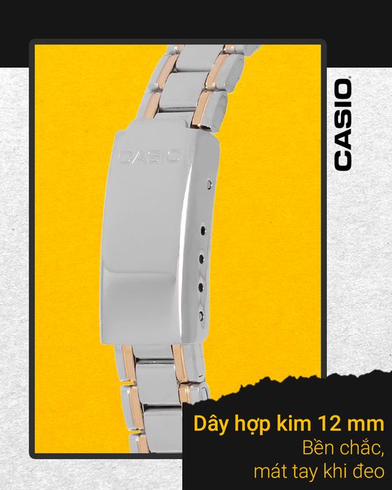 Đồng hồ nữ Casio LTP-1275SG-9ADF có dây đeo hợp kim bền bỉ