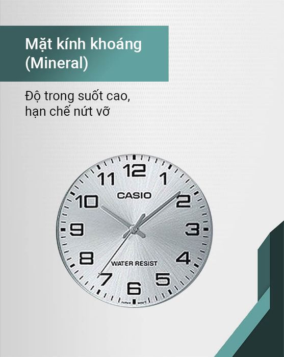 Đồng hồ Nam Casio MTP-V001L-7BUDF có mặt kính khoáng cứng cáp