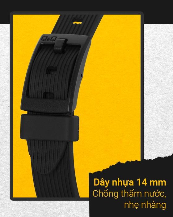 Đồng hồ nữ Q&Q VS13J003Y có dây đeo nhựa nhẹ nhàng