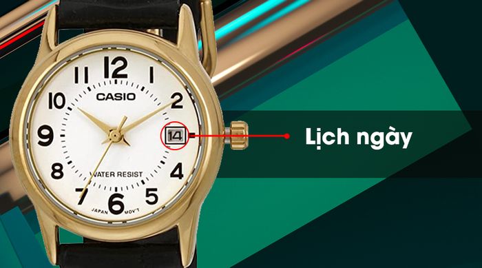 Đồng hồ nữ Casio LTP-V002GL-7BUDF có lịch ngày tiện lợi