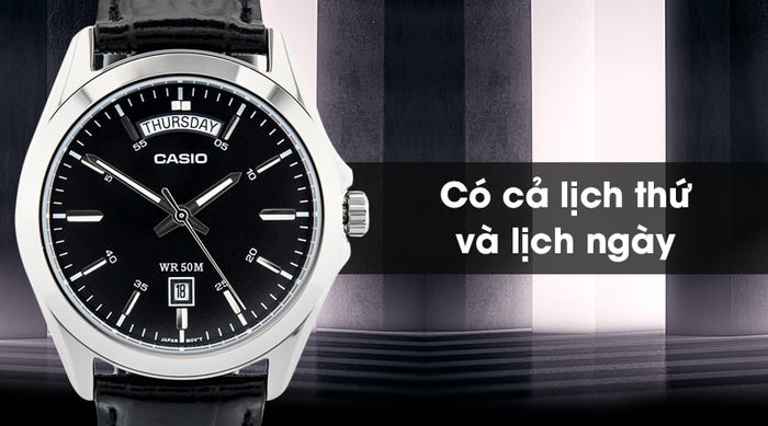 Đồng hồ nam Casio MTP-1370L-1AVDF trang bị lịch thứ, lịch ngày tiện ích