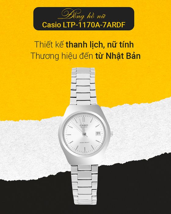 Đồng hồ nữ Casio LTP-1170A-7ARDF có thiết kế nữ tính