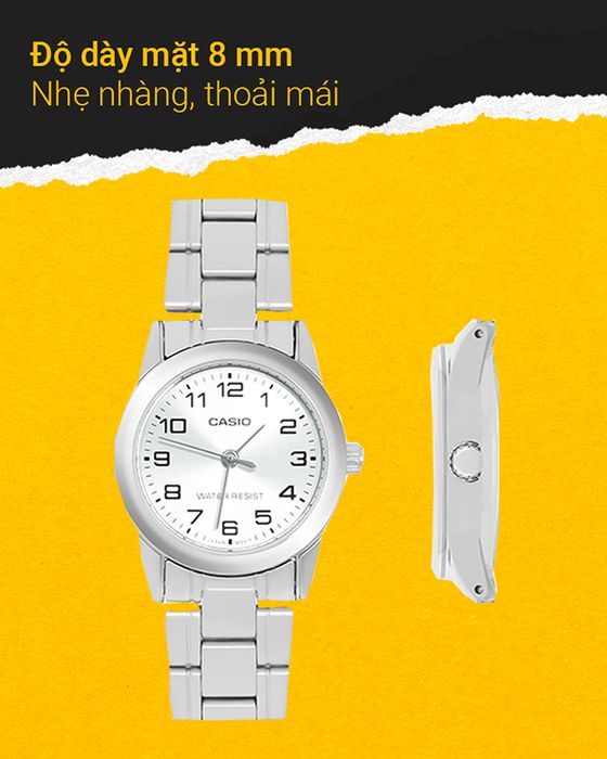 Đồng hồ Nữ Casio LTP-V001D-7BUDF chỉ dày 8 mm