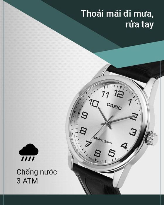 Đồng hồ Nam Casio MTP-V001L-7BUDF có hệ số chống nước 3 ATM