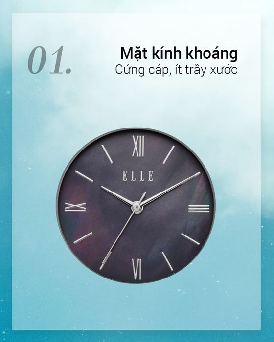 Đồng hồ nữ ELLE ELL25053 có mặt kính khoáng cứng cáp