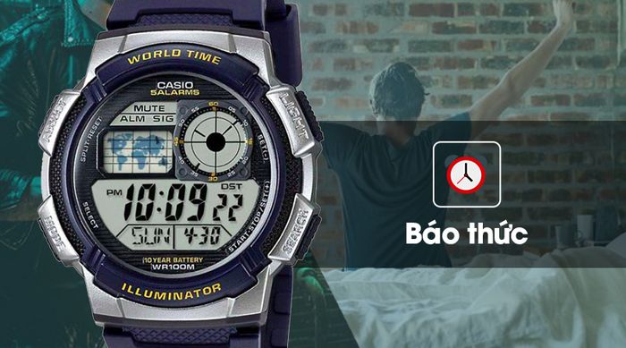 Đồng hồ nam Casio AE-1000W-2AVDF có chế độ báo thức tiện lợi