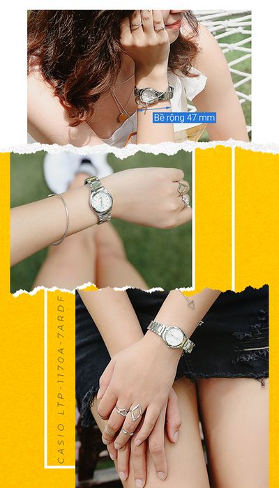 Đồng hồ nữ Casio LTP-1170A-7ARDF - đeo trên tay