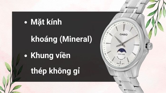 Chất liệu mặt kính và khung viền của mẫu đồng hồ