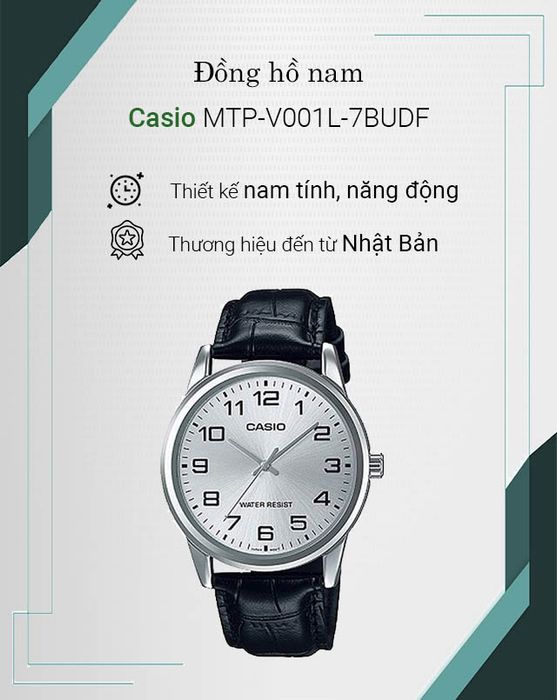 Tổng quan về đồng hồ Nam Casio MTP-V001L-7BUDF