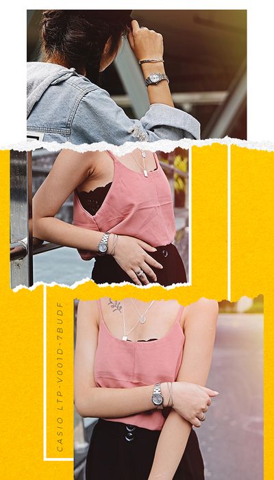 Trên tay đồng hồ Nữ Casio LTP-V001D-7BUDF
