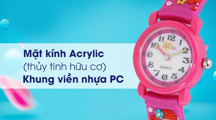Đồng hồ trẻ em Smile Kid SL028-01 có mặt kính chịu lực tốt, khung viền bền bỉ