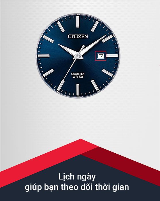 Theo dõi lịch ngày với đồng hồ Nam Citizen BI5000-87L
