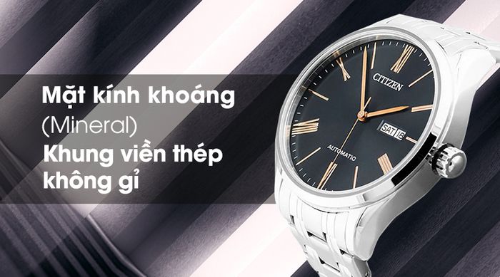 Đồng hồ nam Citizen NH8360-80J có lớp vỏ bền bỉ