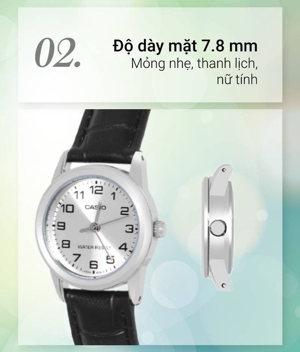 Đồng hồ Nữ Casio LTP-V001L-7BUDF chỉ dày 7.8 mm