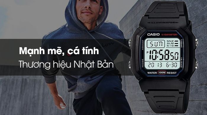 Đồng hồ nam Casio W-800H-1AVDF sở hữu thiết kế trẻ trung và cá tính