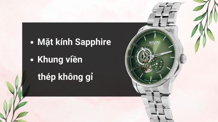 Chất liệu mặt kính và khung viền của mẫu đồng hồ