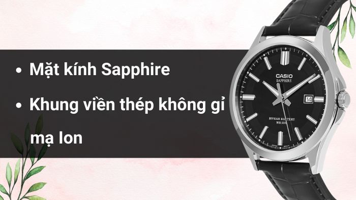 Chất liệu mặt kính và khung viền của mẫu đồng hồ