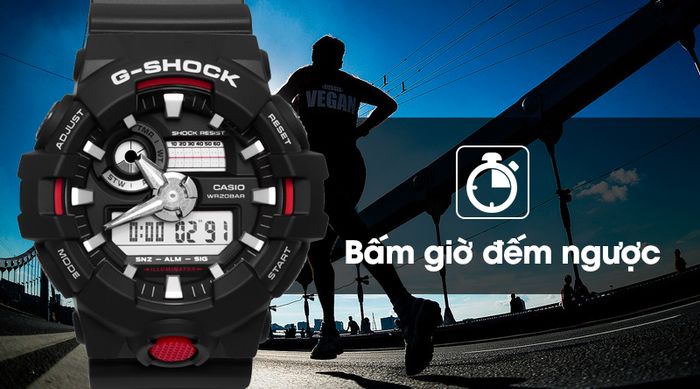 Đồng hồ Nam G-shock GA-700-1ADR với tính năng bấm giờ đếm ngược