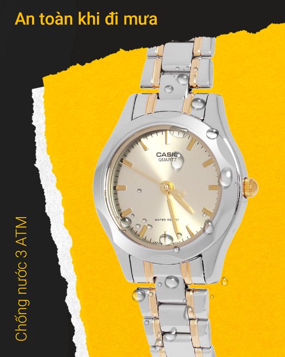 Đồng hồ nữ Casio LTP-1275SG-9ADF có hệ số chống nước 3 ATM