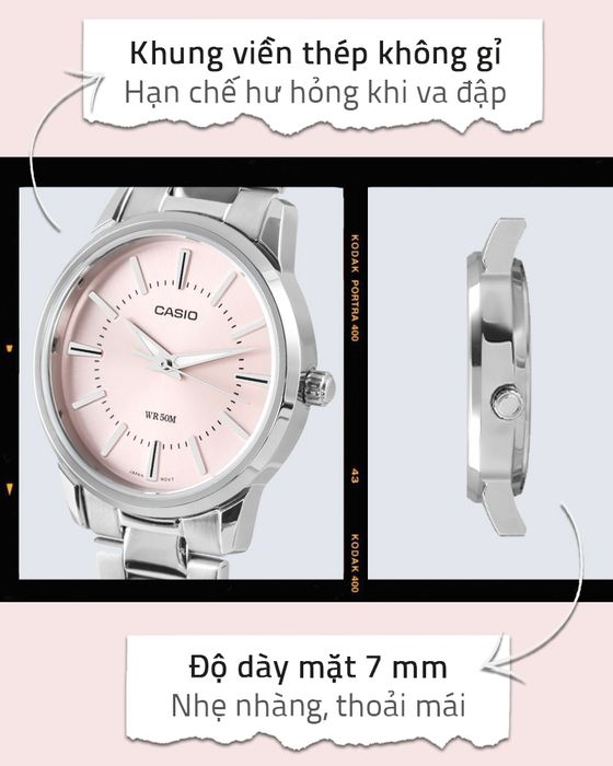 Đồng hồ Nữ Casio LTP-1303D-4AVDF có bộ khung cứng cáp