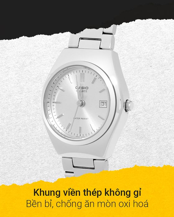 Đồng hồ nữ Casio LTP-1170A-7ARDF có khung viền hợp kim cứng cáp