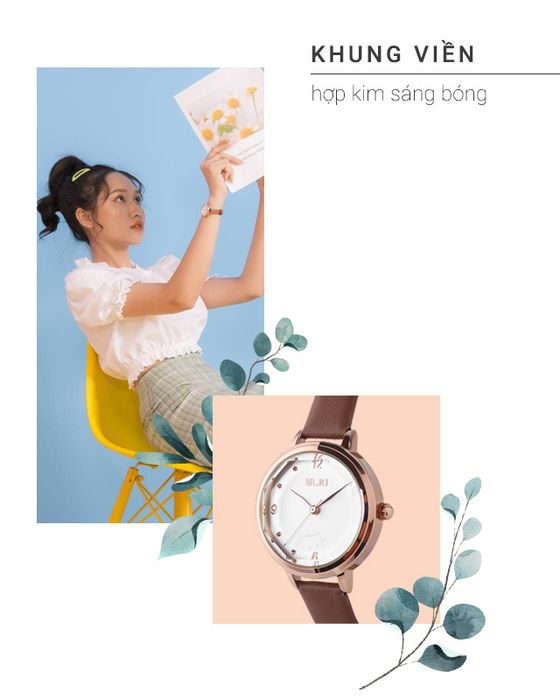 Đồng hồ Nữ Elio EL039-01 có khung viền hợp kim sáng bóng