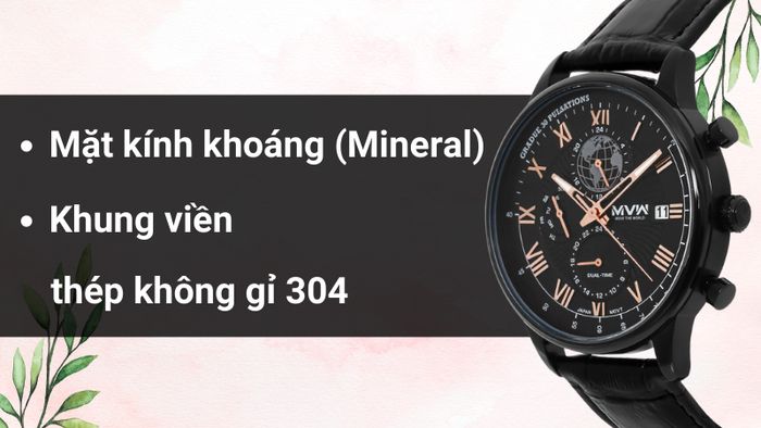 Chất liệu mặt kính và khung viền của mẫu đồng hồ
