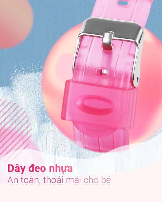 Đồng hồ trẻ em Smile Kid SL058-01 trang bị dây đeo nhựa bền đẹp, chống thấm nước