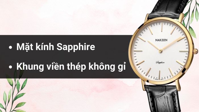 Chất liệu mặt kính và khung viền của mẫu đồng hồ