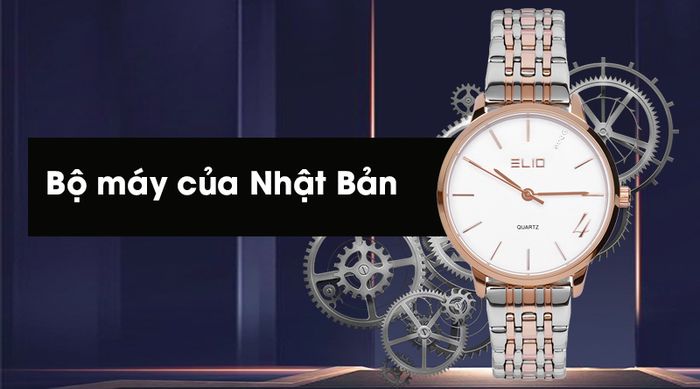Đồng hồ nữ Elio ES015-C2 được trang bị bộ máy của Nhật Bản