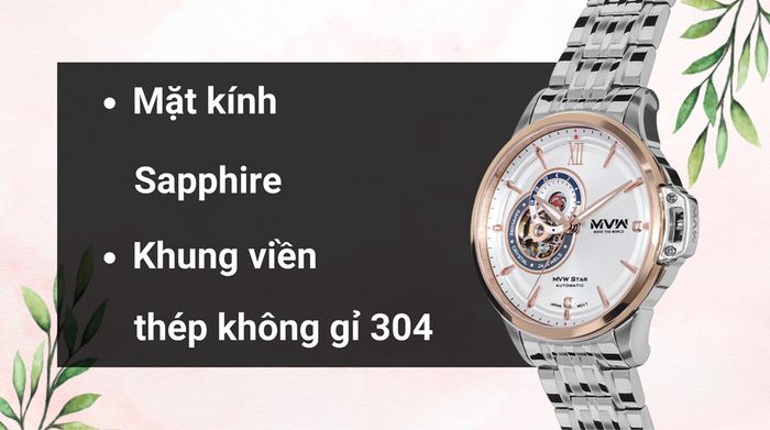 Chất liệu mặt kính và khung viền của mẫu đồng hồ