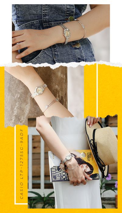 Đồng hồ nữ Casio LTP-1275SG-9ADF - đeo trên tay