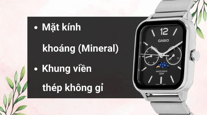 Chất liệu mặt kính và khung viền của mẫu đồng hồ