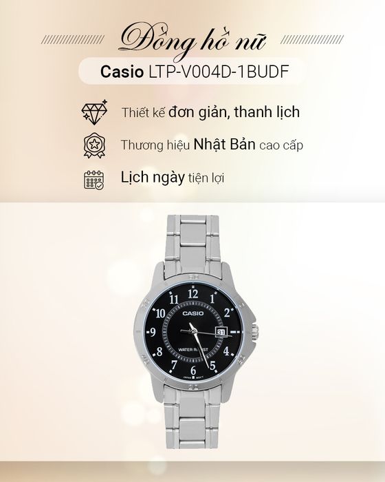 Tổng quan về đồng hồ Nữ Casio LTP-V004D-1BUDF