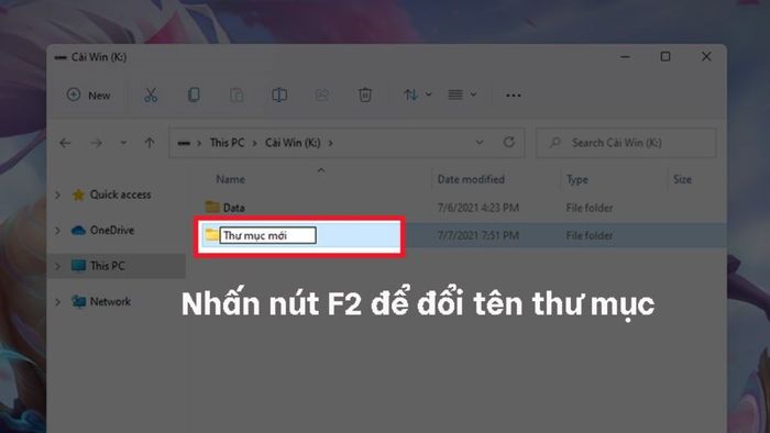 Phương pháp tạo thư mục mới bằng Ribbon Menu bước 3 (Hình minh họa)