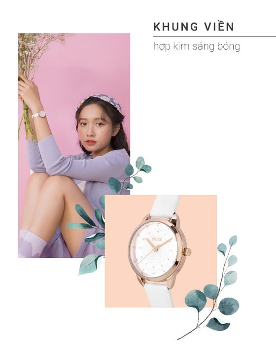 Đồng hồ Nữ Elio EL038-01 có khung viền hợp kim sáng bóng