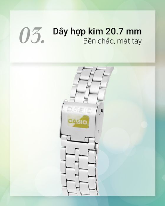 Đồng hồ unisex Casio A159WA-N1DF có dây đeo hợp kim bền bỉ