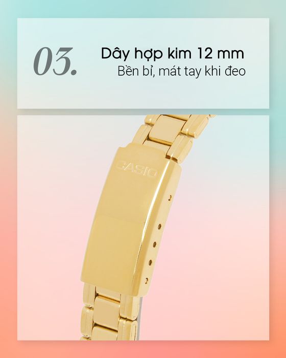 Đồng hồ Nữ Casio LTP1275G9ADF - Chất liệu