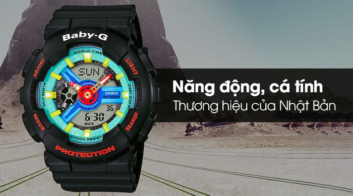 Đồng hồ nữ Baby-G BA-110NR-1ADR sở hữu thiết kế trẻ trung và cá tính