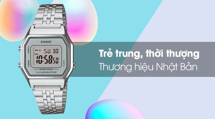 Đồng hồ unisex Casio LA680WA-7DF mang thiết kế thời trang và hiện đại