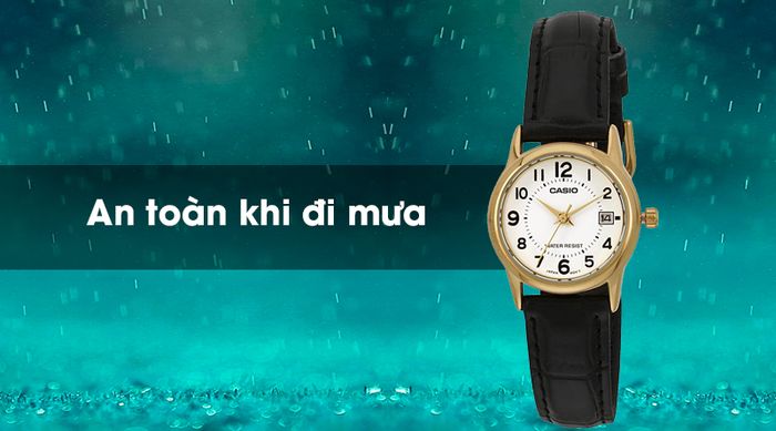Đồng hồ nữ Casio LTP-V002GL-7BUDF có hệ số chống nước 3 ATM