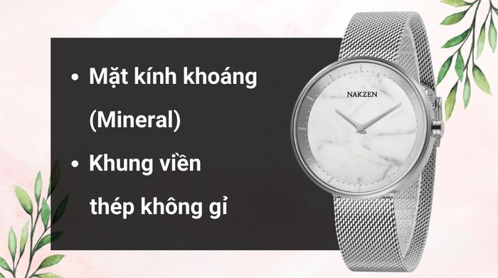 Chất liệu mặt kính và khung viền của mẫu đồng hồ