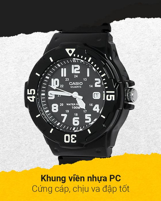 Đồng hồ nữ Casio LRW-200H-1BVDF có khung viền cứng cáp