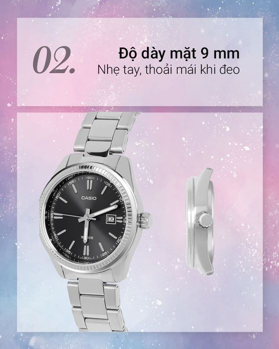 Đồng hồ Nữ Casio LTP-1302D-1A1VDF mỏng nhẹ