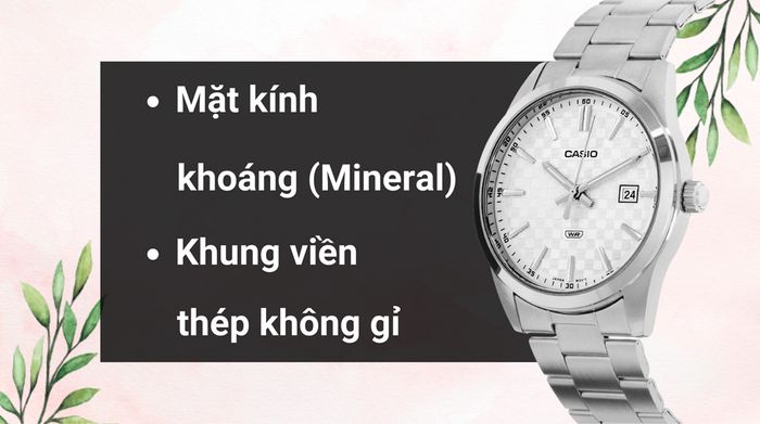 Chất liệu mặt kính và khung viền của mẫu đồng hồ