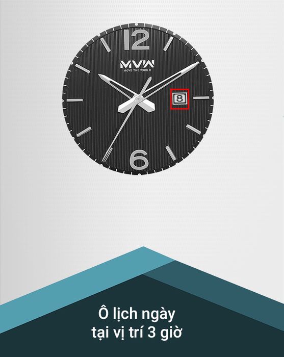 Đồng hồ nam MWW ML046-01 được trang bị ô lịch ngày tiện lợi
